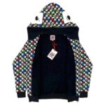 1st All Over Print Glow-in-the-Dark White Leather Mask Hoodie