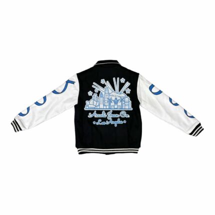 Ribbon Varsity Jacket – Blue