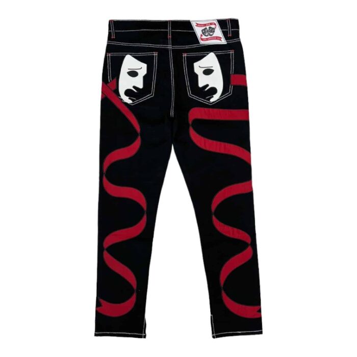 Laugh Now Cry Later Denim Black-Red